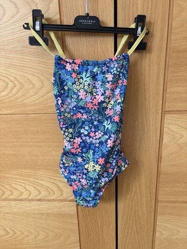 Pretty flowery blue - blue, swimsuit