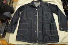 Eastman Leather Clothing DENIM CHORE JACKET- RAILMAN COVERALL MADE IN JAPAN 44