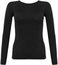 Women long sleeve plain ladies - women,