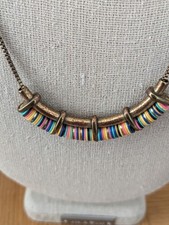  STELLA &  DOT GOLDTONE~DAINTY~RAINBOW NECKLACE