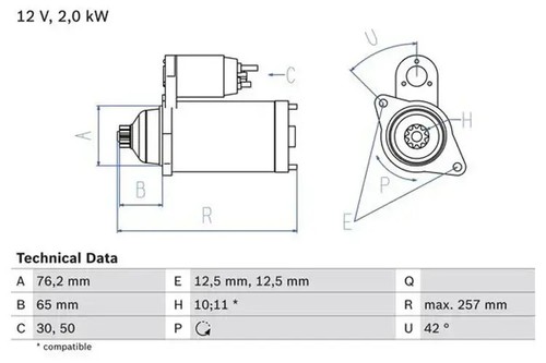 Starter motor anticlockwise - motor,