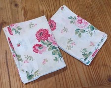 2 Cath Kidston Pillowcases 100% Cotton White Floral Rare