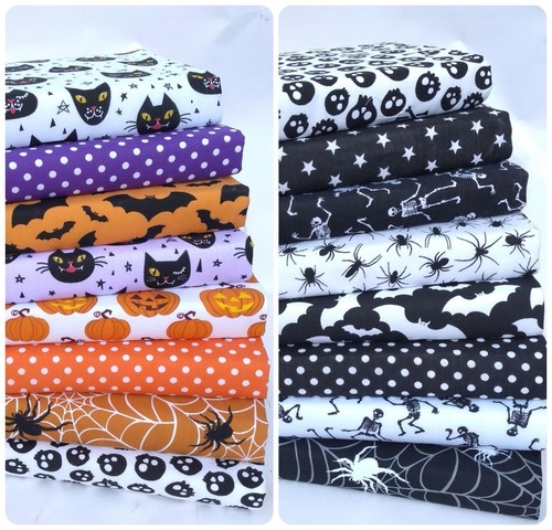 Halloween poly cotton fabric - poly,
