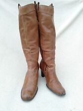 FLORENCE & FRED LIGHT TAN  LEATHER KNEE HIGH LADIES BOOTS ZIPPED SIZE UK 6~39