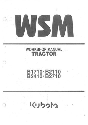 Kubota tractor b1710 b2110 - b1710,