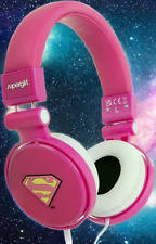 Wired Kids Supergirl Headphones Teen Teenager Girls Comfortable Pink