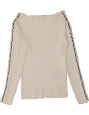 ZARA Womens Long Sleeve Off Shoulder Top UK 14 Large White Viscose DO02