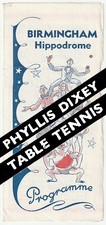 1946 Birmingham Hippodrome Theatre variety programme Phyllis Dixey Table Tennis