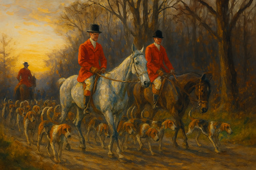 Fox hunting countryside riders - hunting,