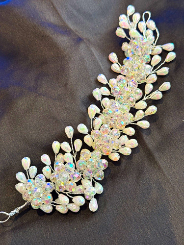 Silver tone crystal pearl - tone,