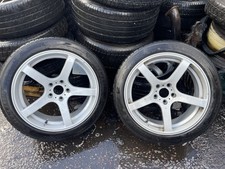 PAIR 8.5x18 BOLA ROTA STYLE ALLOY WHEELS 5x114 DRIFT RACE TRACK SUBARU NISSAN