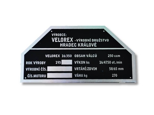 Jawa velorex 350 nameplate - jawa,