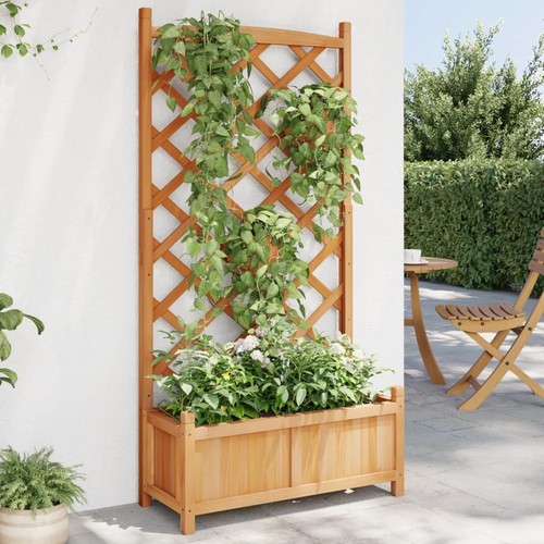 Wooden trellis planter garden - planter,