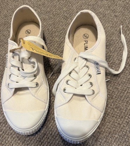 Plimsoll white canvas low - canvas,