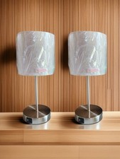 EDISHINE Set of 2 Bedside Lamps, 3-Way Dimmable, Touch Control, USB Ports, Beige