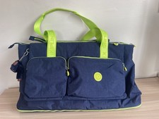 Kipling Maxie Weekend Large Weekend Bag RRP£120 Navy Blue Contrast Neon Green