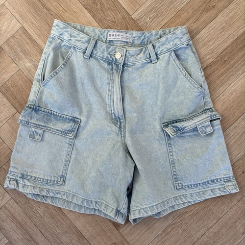 Light blue denim cargo shorts - light,