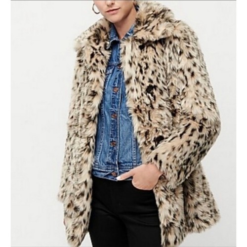 Crew faux fur coat in - faux,