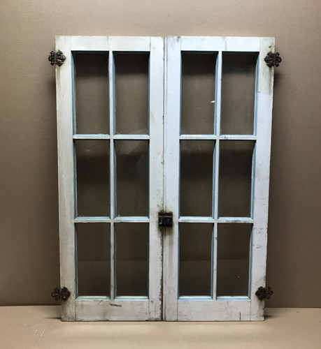Antique vtg pair - lite, glass
