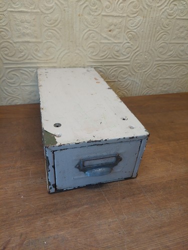 Vintage metal index card - metal,