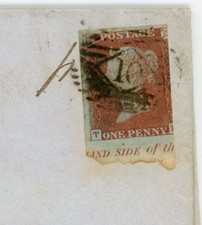 GB QV IMPERFORATE PENNY RED TH