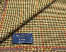 Brown Green Wool Fabric Gun Club Check Countryside Jacketing Fabric 2.5m x 1.50m