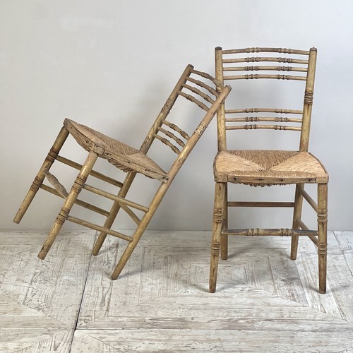 Pair painted regency faux - of,