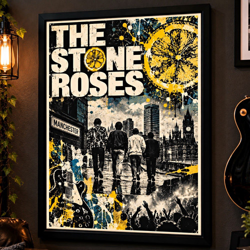 Stone roses manchester poster - roses,