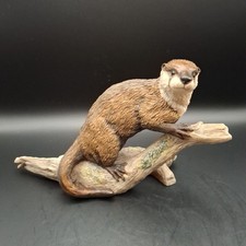 Vintage 1971 Border Fine Arts Otter On A Log 20cm