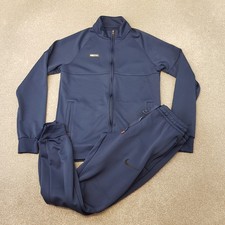 Nike FC Mens Tracksuit Set Small Blue Track Jacket Pants Bottoms Swoosh Training