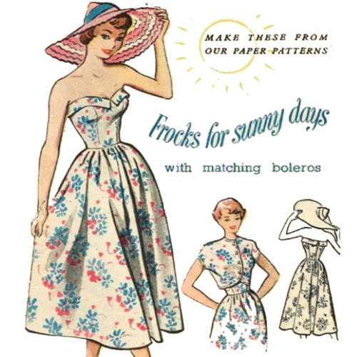 1950s pattern strapless - pattern,,