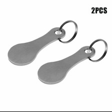 2Pcs Trolley Coin Keyring Reusable Supermarket Shopping Cart £1 Pound Token 2Pcs