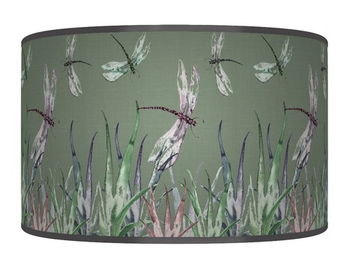Dragonfly floral sage - floral, green