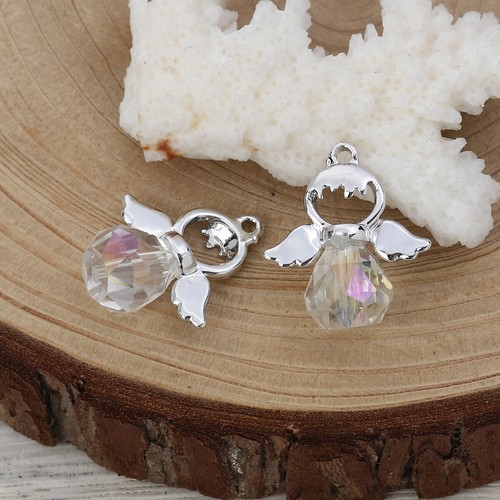 Silver tone christmas angel - tone,