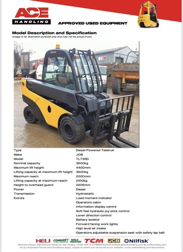 Jcb tlt35d 3500kg diesel - tlt35d,