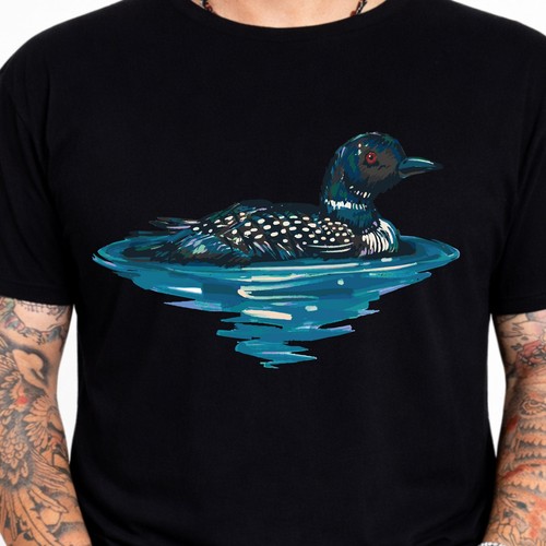 Duck shirt loon bird - t,