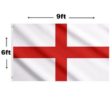 Giant 9ft x 6ft England St George Flag Large Jumbo Polyester Banner with Eyelets