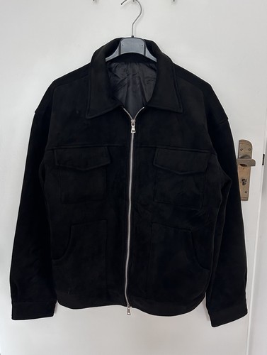 Mens black faux suede - black, bomber