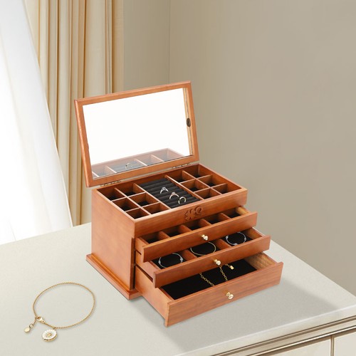 Large capacity wooden jewelry - large,