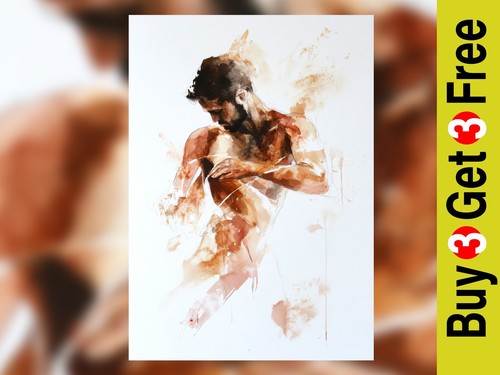 Dynamic nude study - nude, 5"x7"