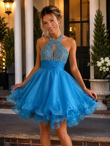 Mac duggal couture aqua blue - mac,