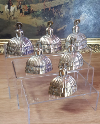 Lot brass bells victorian - brass,