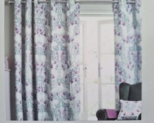 NEXT HADLEY MIRROR FLORAL BLACKOUT EYELET CURTAINS 229 CMS X 229 CMS NEW