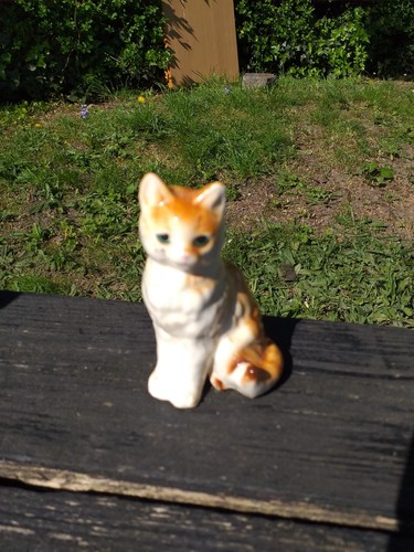 Vintage orange tabby cat bone - cat,