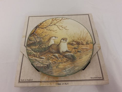 Decorative plate otter pair - decorative,