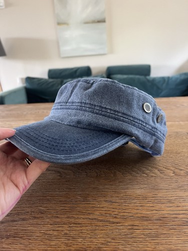 Blue denim military style - blue,