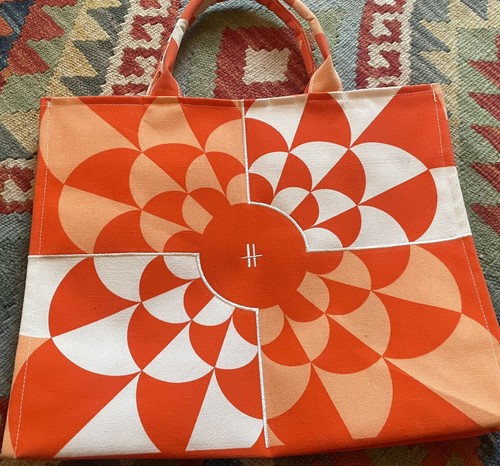 Harrods tote bag orange white - harrods,