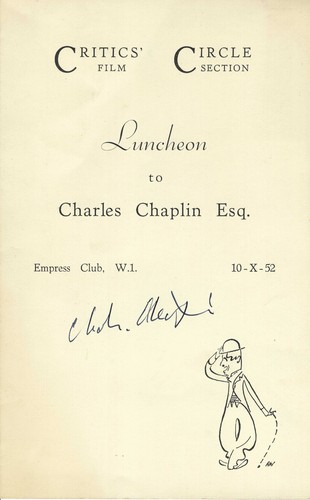 Charlie chaplin signed 1952 - charlie,