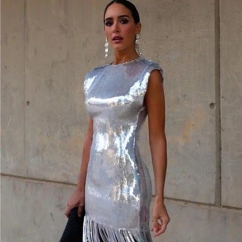 Zara silver shoulder padded - zara,