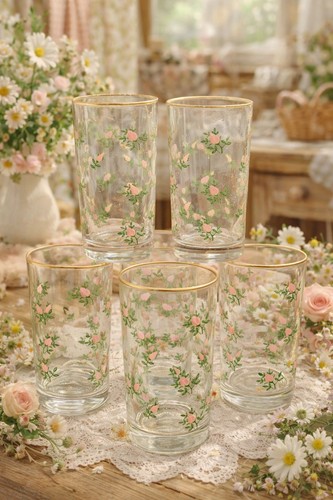 Vintage set rosebud pink - of,